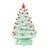 Mr. Christmas 14" Nostalgic Ceramic Christmas Tree, Glossy Blue with LED Lights & Timer