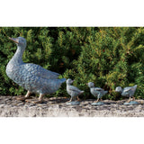 Roman 11" Tall Duck with Ducklings Garden Statue Set, 4-Piece, Gray Resin