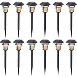 MAGGIFT Solar LED Pathway Lights, 12-Pack, Warm White Outdoor Garden Lights