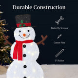 Best Choice Products 3-Piece Lighted Snowman Family, 4 ft 2D Yard Décor, 135 Twinkling White LEDs