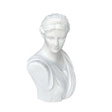 HomeRoots 9" White Woman Bust Statue, Glossy Ceramic, Handmade Tabletop Sculpture