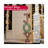 Joyfy 3 ft Lighted Stacked JOY Yard Decoration, Red & Green 2D Christmas Display, 30 LEDs