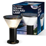 Bell + Howell 12" Solar LED Bollard Pathway Light, 350 Lumens, 3 Color Modes with Ground Stakes