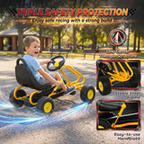Qaba Kids Pedal Go Kart with Adjustable Seat & Handbrake, Yellow, Ages 3–6