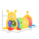 Qaba Caterpillar Crawl Tunnel, 4-Section Indoor & Outdoor Play Structure