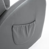 Qaba Kids Rocking Armchair with Side Storage Pockets, Gray PU Leather Upholstery