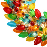 Mr. Christmas 17" Retro C9 Bulb Wreath, Multicolor with 50 LEDs, Twinkling Mode & Timer