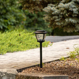 Innovations Solar Wave Glass Path Lights, 2-Pack, Black, 30 Lumens, Warm White LEDs
