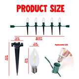 24 Ct C9 LED  Bulbs Warm White Christmas Walkway Lights, 30.75 ft