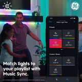 GE Cync Dynamic Effects Outdoor LED Light Strip Extension, 8 ft, Full Color & Music Sync