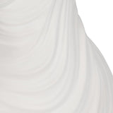 White Ribbed Torso Sculpture, 11" Polyresin Female Form Statue, Modern Tabletop Décor