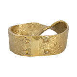 Gold Twisted Ring Sculpture, 6.75" Hammered Metal Tabletop Accent