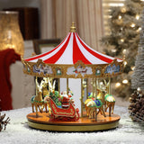 Mr. Christmas 12" Very Merry Animated Christmas Carousel with LED Lights & 25 Carols