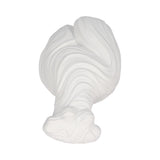 White Ribbed Torso Sculpture, 11" Polyresin Female Form Statue, Modern Tabletop Décor