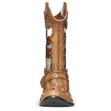 Roman Lighted Swirl Cowboy Boot with Snowman Christmas Figurine, 10.25", USB Cord Included