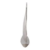 Silver Metal Sailboat Sculpture, 13.25" Abstract Nautical Tabletop Décor