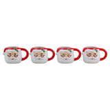 Mr. Christmas Santa Espresso Mugs, Set of 4, 2 oz Ceramic Cups, Microwave & Dishwasher Safe