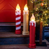 Mr. Christmas 24" Retro Blow Mold Candle with Flickering LED, Glitter Finish & 4-Hour Timer