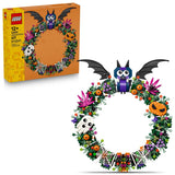 Halloween Wreath 40825, 617-Piece Indoor Hanging Decoration with Bat, Pumpkins & Ghost