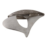 Silver Metal Sailboat Sculpture, 13.25" Abstract Nautical Tabletop Décor