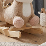 Qaba Spotted Deer Plush Rocking Horse with Sounds, Seat Belt & Rocking Stopper