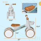 Qaba Toddler Balance Bike with Silent Wheels & Removable Basket, No-Pedal Ride-On
