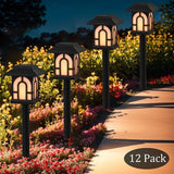 C Cattleya Solar Flickering Flame LED Path Lights, 6-Pack