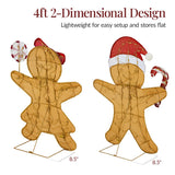 Best Choice Products 3-Piece Lighted Gingerbread Family & House, 4ft 2D Outdoor Christmas Décor with 185 LEDs