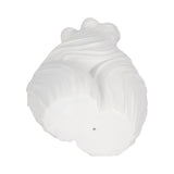 White Ribbed Torso Sculpture, 11" Polyresin Female Form Statue, Modern Tabletop Décor
