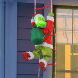 Mr. Christmas 10ft Outdoor Animated Rope Ladder Climbing Grinch with Lights, Music & Timer