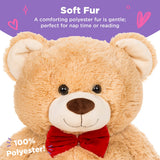 Best Choice Products 35" Giant Plush Teddy Bear, Brown with Bow Tie & Paw-Print Feet
