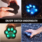 Bell + Howell Solar Paw Print Color Changing LED Pathway Lights, 6-Pack