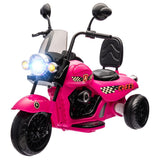 Qaba 6V Kids Electric Motorcycle with 3 Wheels, Headlights, Music & Reverse