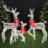 Best Choice Products 3-Piece 2D Lighted Deer Family, 4ft Outdoor Christmas Set with 175 Warm White LEDs