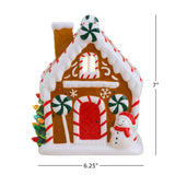 Mr. Christmas 7" Nostalgic Ceramic Lighted Gingerbread House, Glossy Brown with LED Lights & Timer