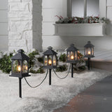 Wondershop LED Christmas Lantern Pathway String Lights, 4 Black Lanterns