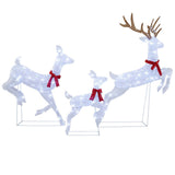 Costway Lighted Christmas Reindeer Family Set, 3 Pieces, 255 Cold White LEDs, Buck, Doe & Fawn