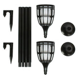 Techko Solar Outdoor Torch Lights, 2-Pack, Flickering Flame & Steady Light, 3-in-1 Design