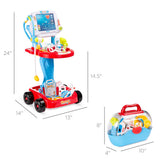 Best Choice Products Kids Play Doctor Kit with Mobile Medical Cart, 17 Accessories & Carrying Case
