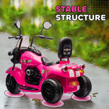 Qaba 6V Kids Electric Motorcycle with 3 Wheels, Headlights, Music & Reverse
