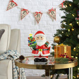 Mr. Christmas 9" Nostalgic Ceramic Santa with LED-Lighted Tree & 4-Hour Timer