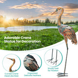 Costway Metal Crane Garden Statue Set, 2-Piece, Decorative Bird Sculptures for Outdoor Yard & Lawn