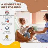 Qaba Plush Rocking Horse with Sound, Wooden Base & Safety Belt