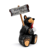 DEMDACO Bearfoots Black Bear Figurine with “Happy Holiday” Sign, Hand-Cast Resin