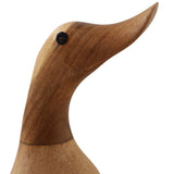 Natural Wood Duck in Boots Figurine, Approximately 9", Brown & Tan Tabletop Décor