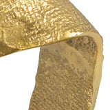 Gold Twisted Ring Sculpture, 6.75" Hammered Metal Tabletop Accent