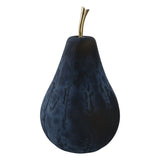Tiverton Small Glass Pear Figurine, 12" Glossy Black Decorative Tabletop Sculpture