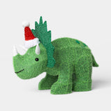 Wondershop 18" Lighted Green Tinsel Dinosaur with Santa Hat, 50 White LEDs