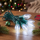 24 Ct C9 LED  Bulbs Warm White Christmas Walkway Lights, 30.75 ft