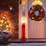Mr. Christmas 36" Glittery Blow Mold Candle, Red with Flickering LED Flame & 6-Hour Timer